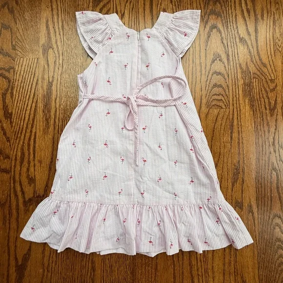 Florence Eiseman Seersucker Flamingo Print Dress 4T - Picture 2 of 9